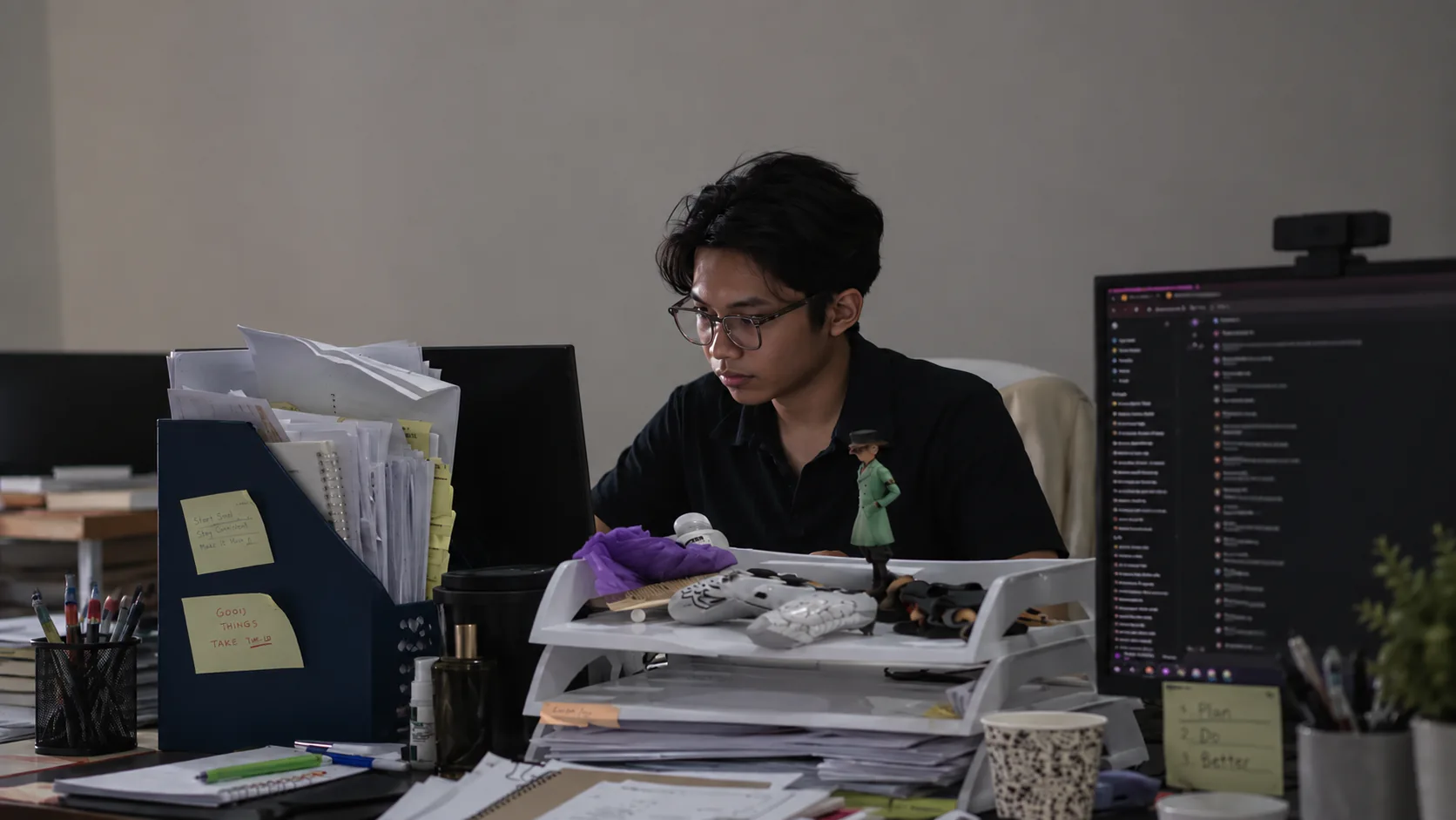 Svein team member working at a workstation