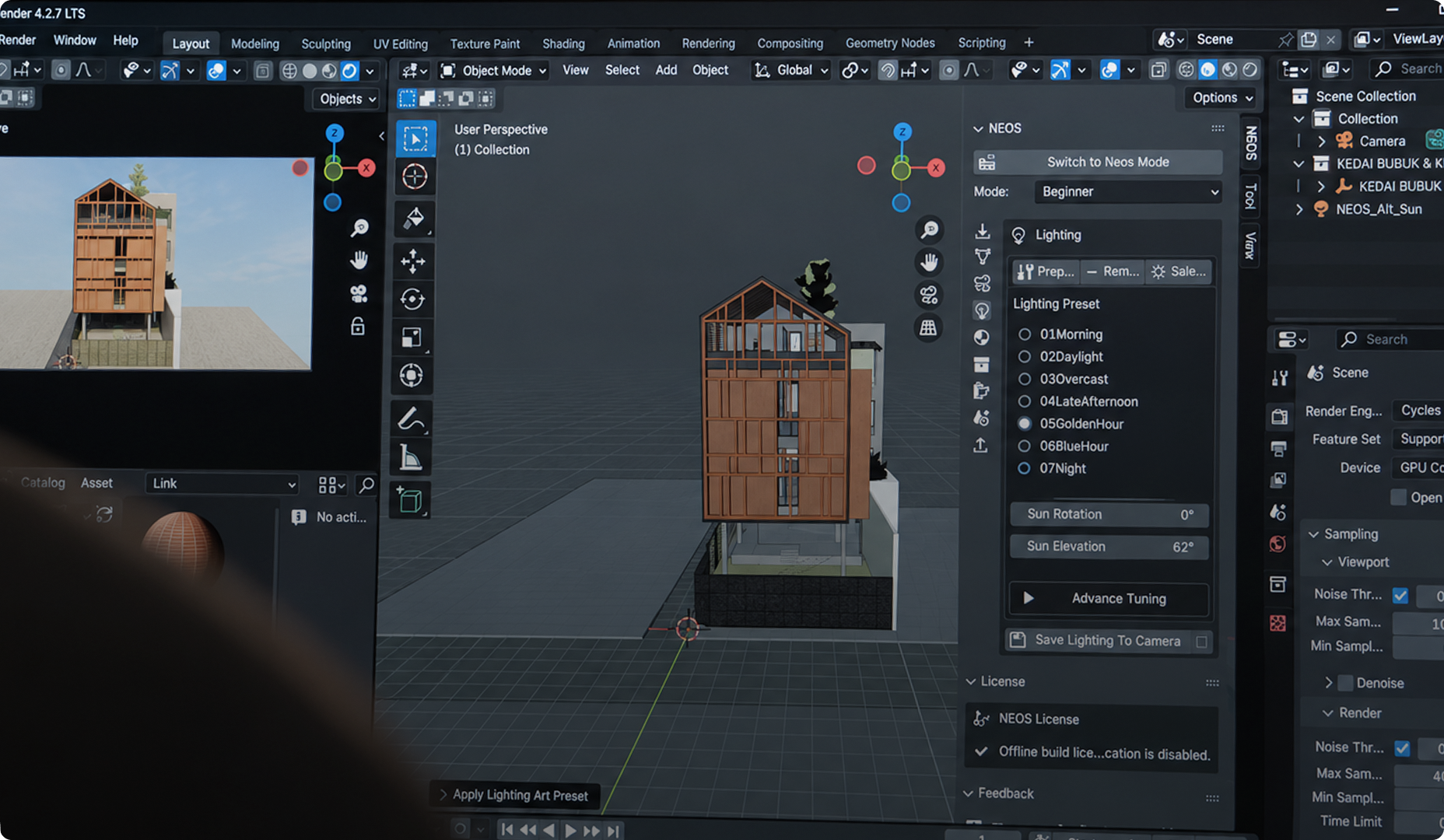 NEOS working inside Blender