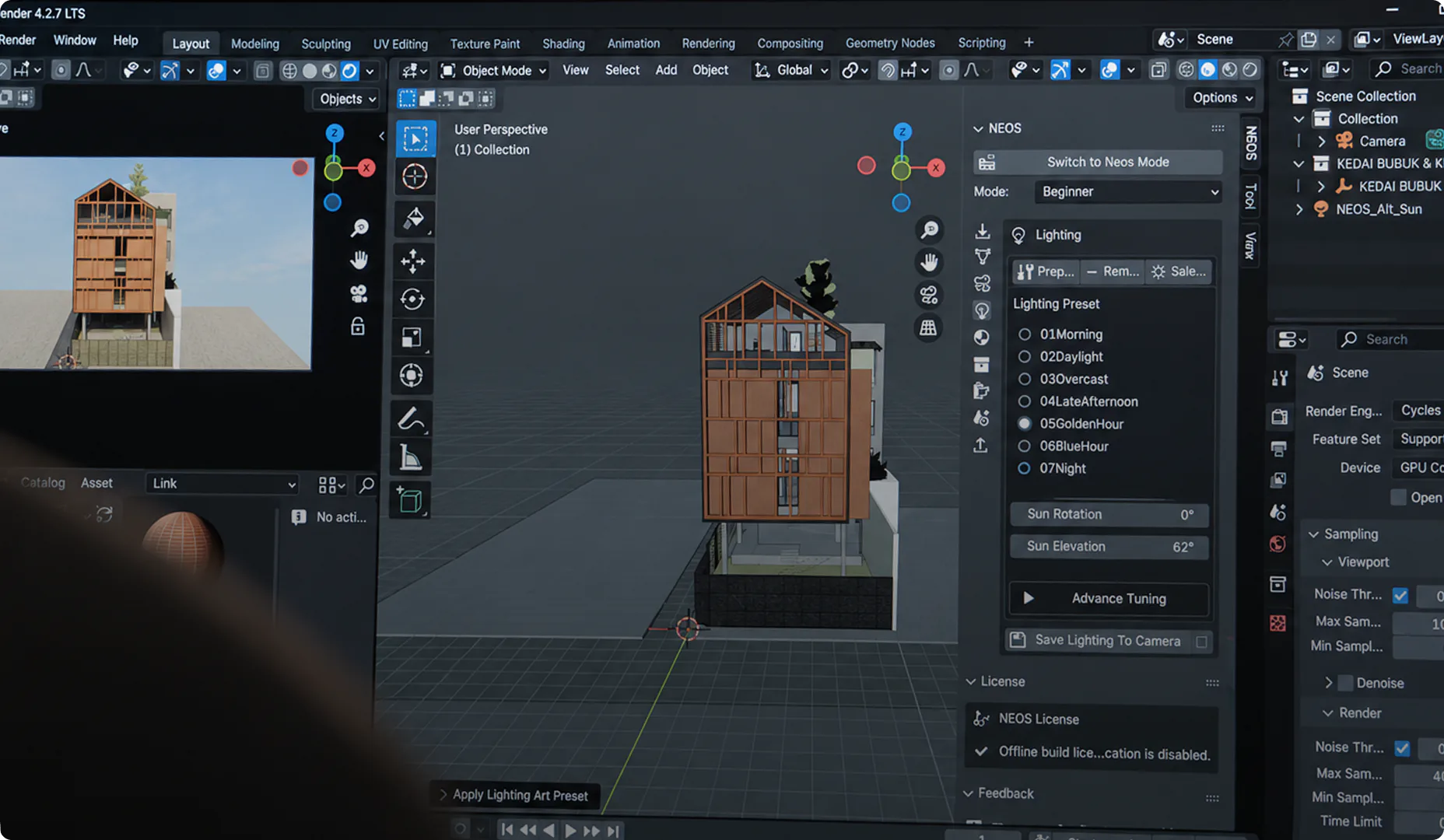 NEOS working inside Blender